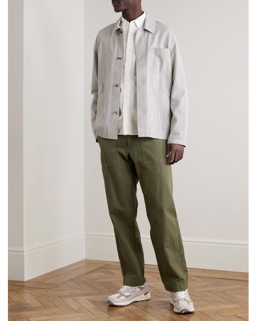 Beams Plus Natural Button-Down Collar Cotton Oxford Shirt for men