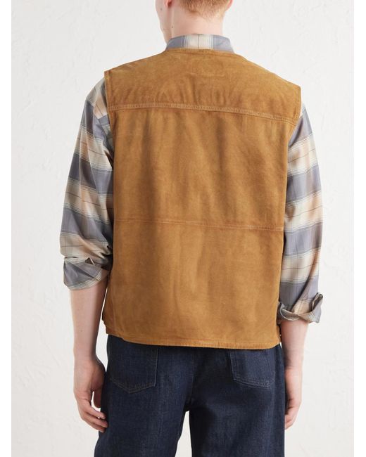 Polo Ralph Lauren Brown Suede Utility Vest for men