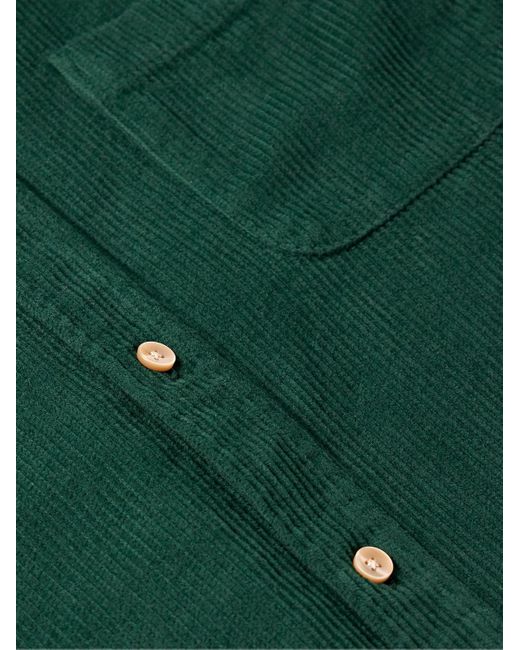 Portuguese Flannel Lobo Hemd aus Baumwollcord mit Button-Down-Kragen in Green für Herren