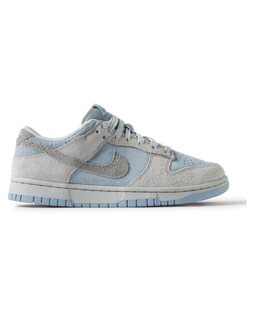 Nike Blue Dunk Low Suede Sneakers for men