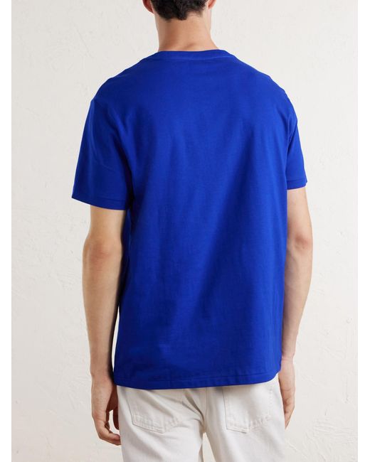 Polo Ralph Lauren Blue Logo-Embroidered Cotton-Jersey T-Shirt for men
