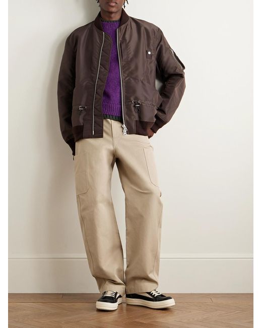 Givenchy Natural Wide-Leg Cotton-Canvas Cargo Trousers for men