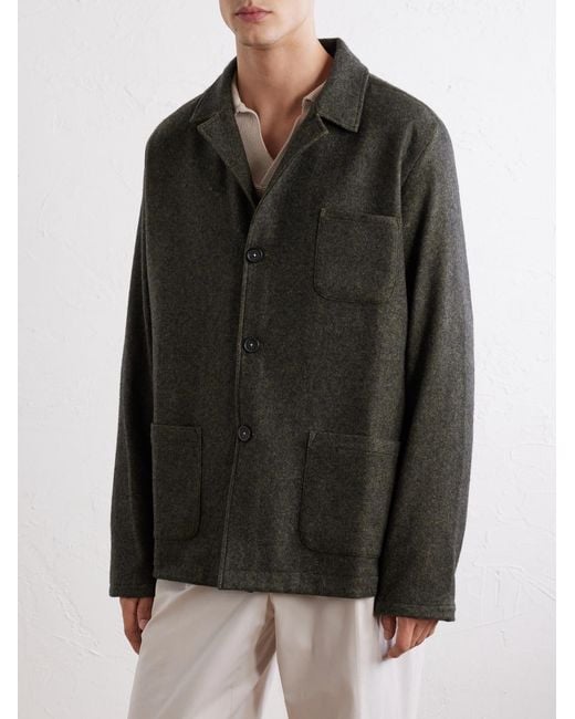 Massimo Alba Green Florida Herringbone Wool And Cashmere-Blend Blazer for men