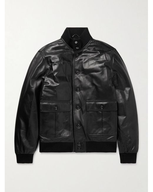 Valstar Black Ino Leather Down Jacket for men