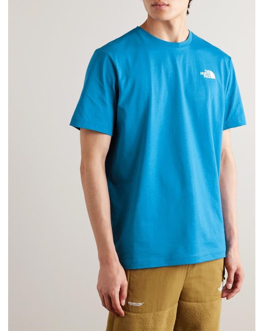 The North Face Blue Redbox Celebration Logo-print Cotton-jersey T-shirt for men