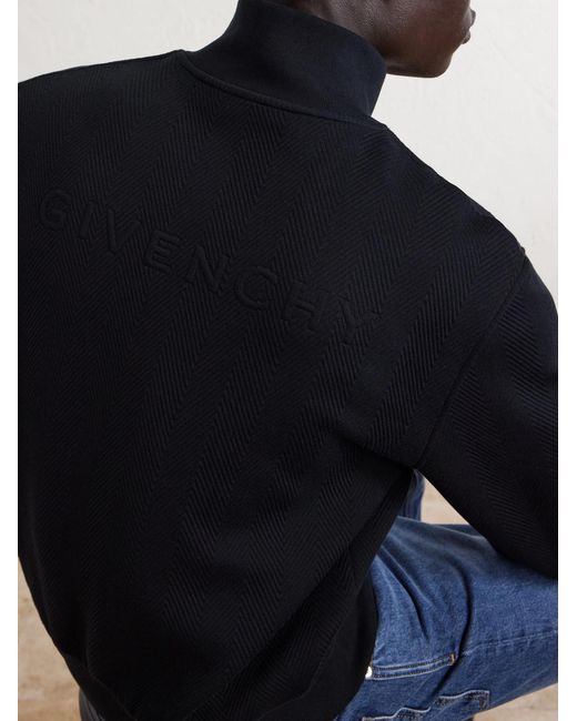 Givenchy Blue Cotton-Blend Zip-Up Sweatshirt for men