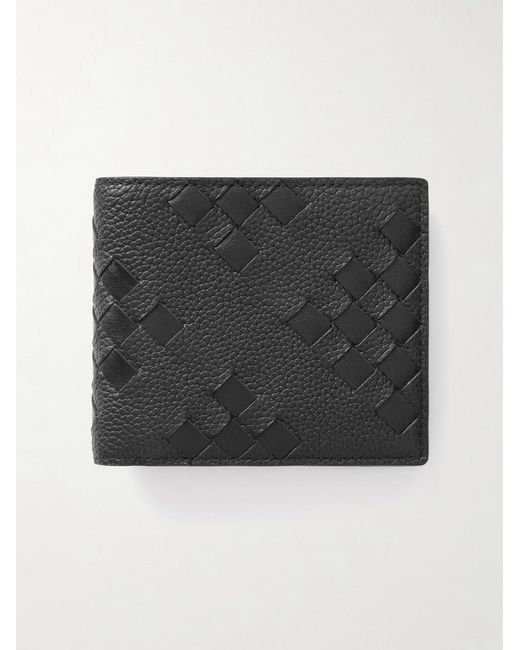 Bottega Veneta Black Diamonds Dover Intrecciato Leather Billfold Wallet for men
