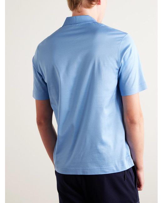 Charvet Blue Slim-Fit Cotton Polo Shirt for men