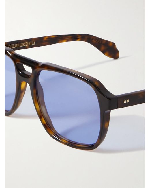 Cutler & Gross Blue Aviator-Style Acetate Sunglasses for men