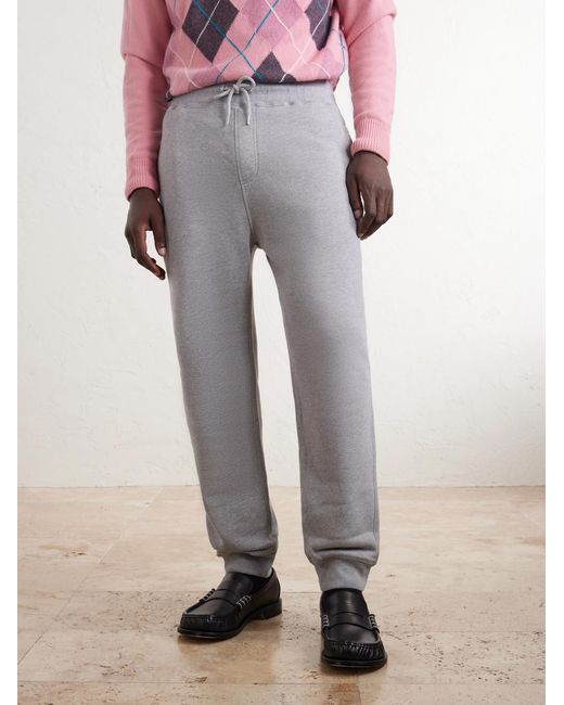 J.W. Anderson Gray Tapered Cotton-Fleece Sweatpants for men