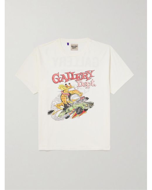 GALLERY DEPT. White Rally Glittered Logo-print Cotton-jersey T-shirt for men