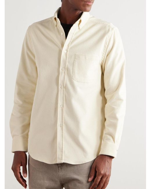 Portuguese Flannel Natural Lobo 2.0 Button-Down Collar Cotton-Corduroy Shirt for men