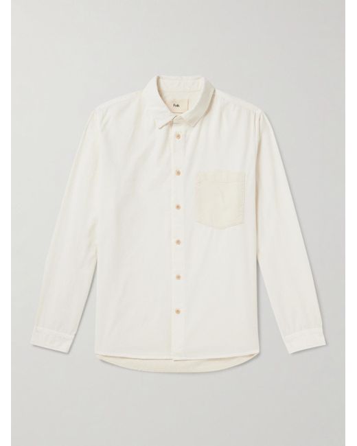 Folk Natural Two-tone Cotton-corduroy Shirt for men