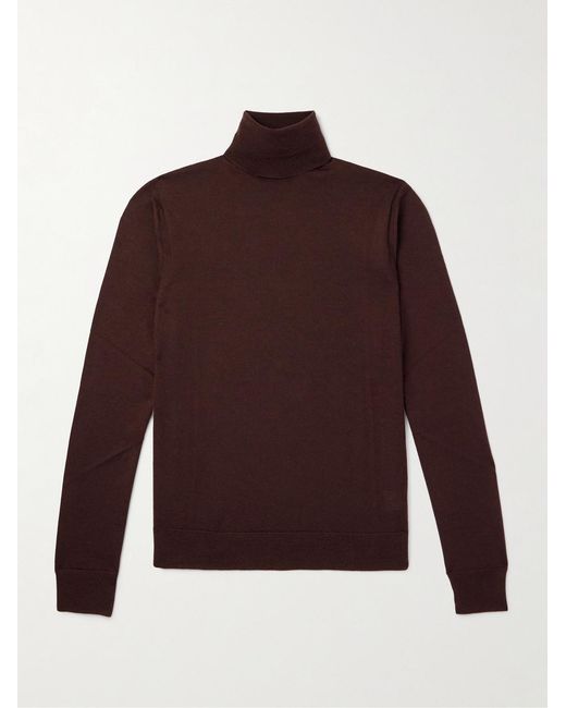 James Purdey & Sons Red Slim-Fit Cashmere Rollneck Sweater for men