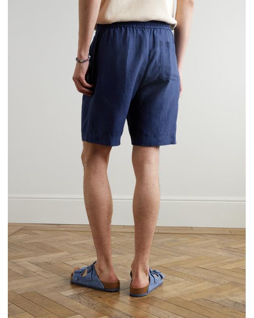 Sunspel Gerade geschnittene Shorts aus Leinen in Blue für Herren