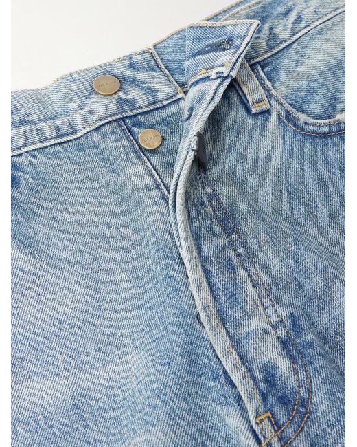 Jeans A Gamba Dritta Con Logo Applicato di Fear Of God in Blue da Uomo
