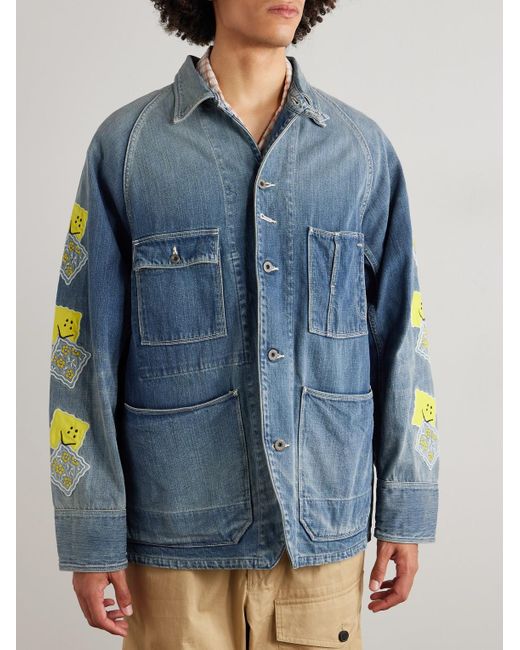 Kapital Cactus Jeansjacke mit Applikationen in Blue für Herren