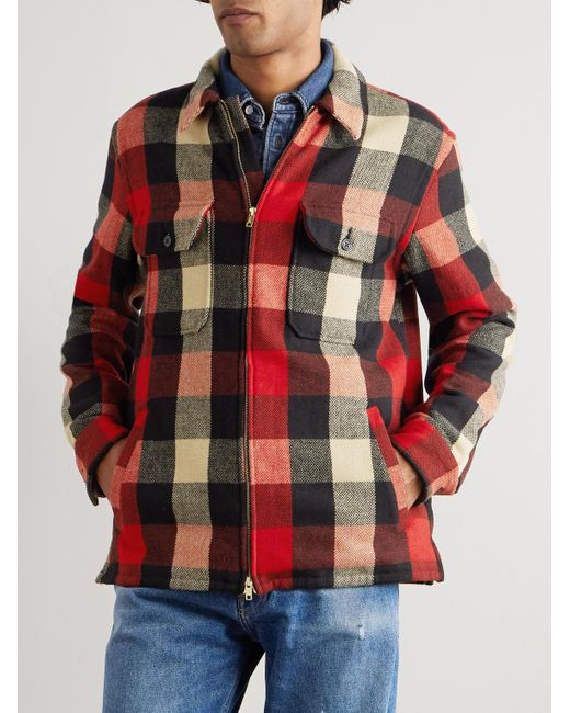 Polo Ralph Lauren Red Checked Wool-Blend Overshirt for men