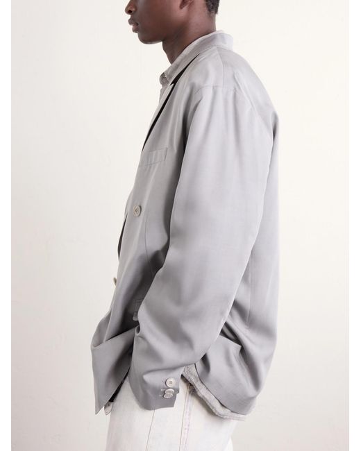 Our Legacy Blue Halt Double-breasted Lyocell Blazer for men