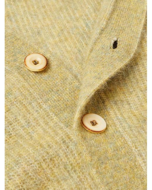 Séfr Yellow Kaito Brushed Mohair-blend Cardigan for men