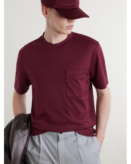 Canali Red Cotton-Jersey T-Shirt for men