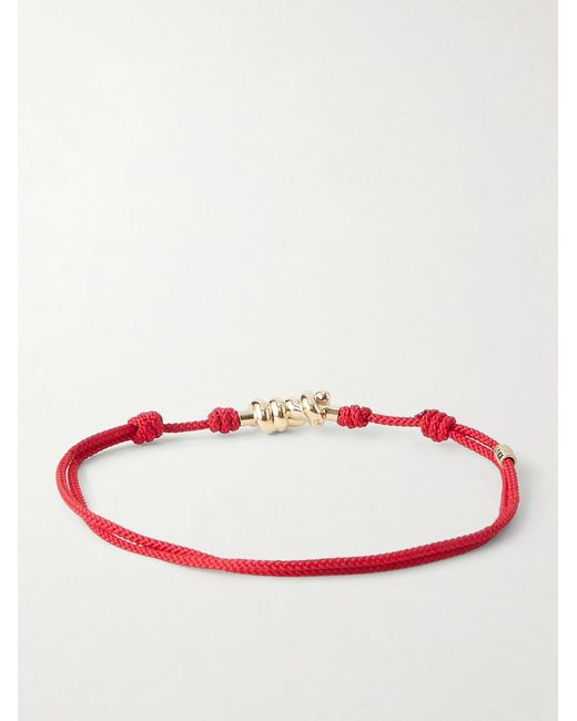 Luis Morais Red 14-Karat On A Cord Bracelet for men