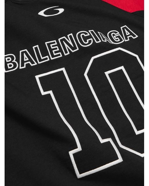 Balenciaga Black Nba Oversized Logo-embroidered Cotton-jersey T-shirt for men