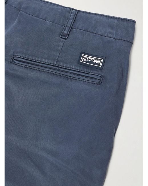 Vilebrequin Blue Ponche Straight-Leg Lyocell And Cotton-Blend Bermuda Shorts for men