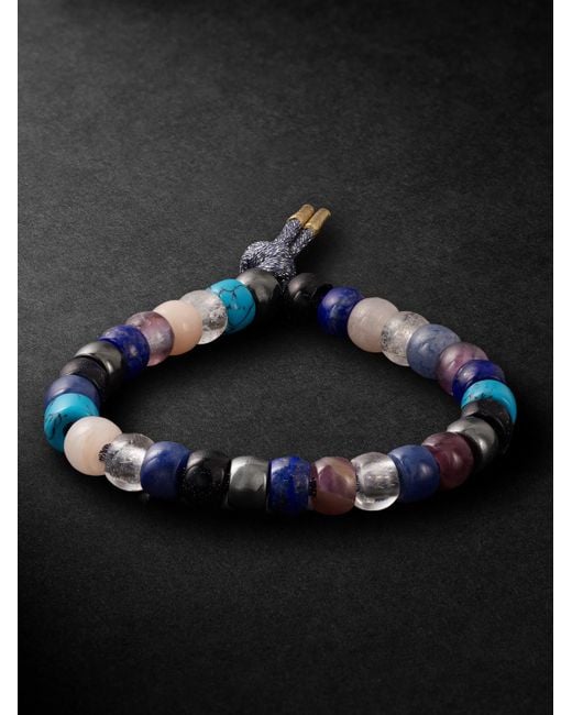 Carolina Bucci Firenze Forte Armband mit Zierperlen aus mehreren Steinen und Details aus 18 Karat Gold in Black für Herren
