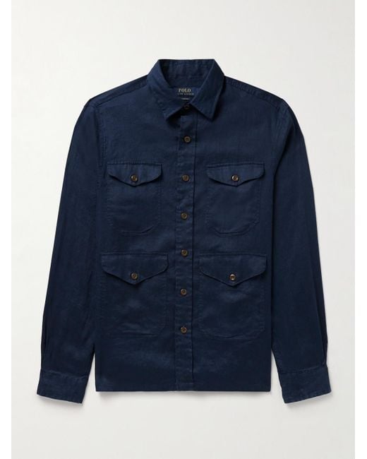 Polo Ralph Lauren Hemdjacke aus Leinen in Blue für Herren