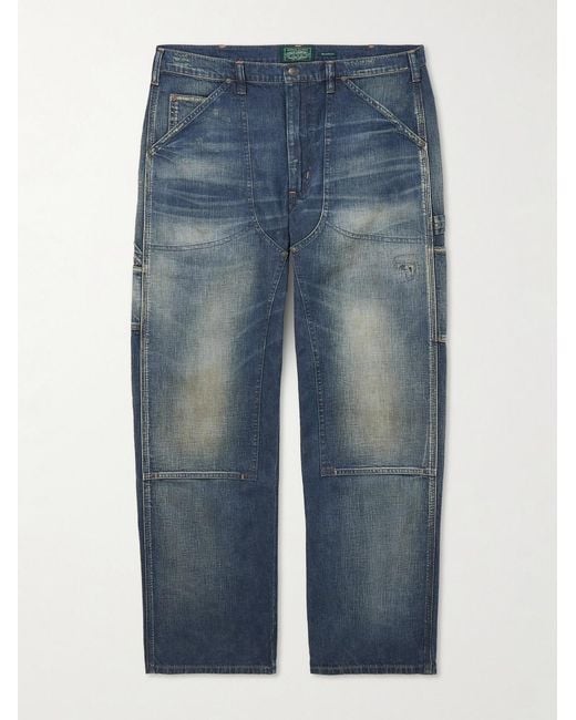 Polo Ralph Lauren Blue Polo Country Slim-Fit Straight-Leg Distressed Panelled Jeans for men