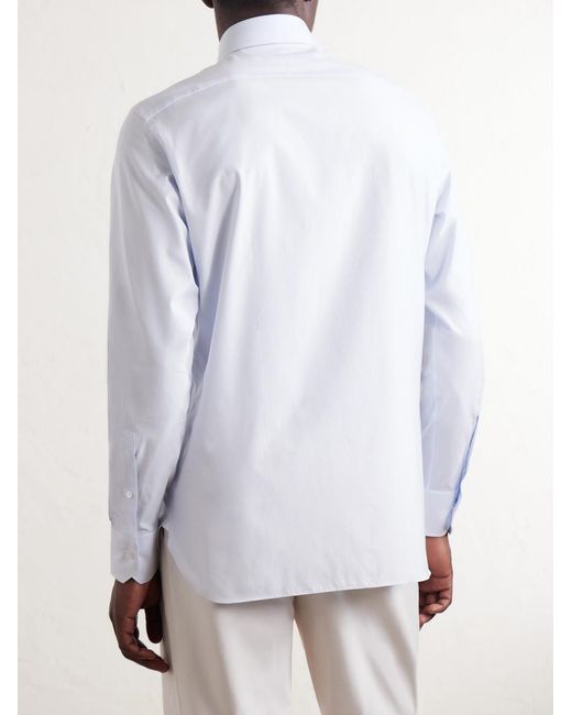 Zegna Blue Trofeo Cotton-poplin Shirt for men