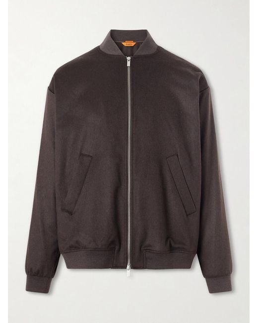 Barena Brown Cashmere Bomber Jacket for men