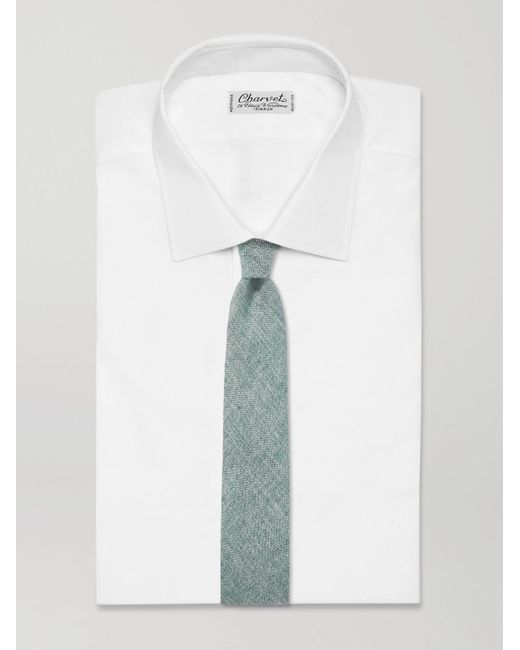 Mr P. Blue 7cm Linen Tie for men