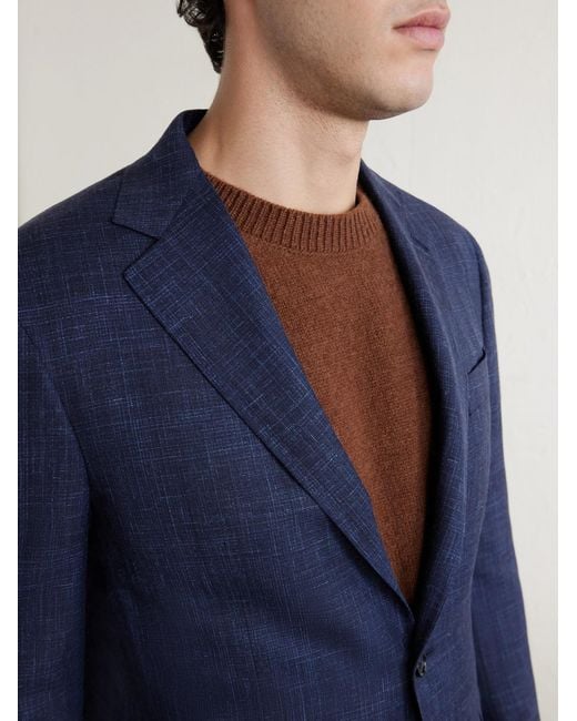 Canali Blue Kei Wool Suit Jacket for men