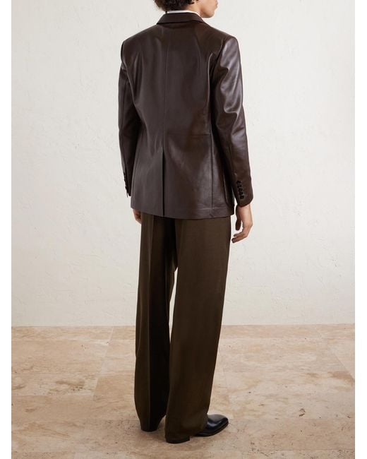 Tom Ford Brown Pleated Wool Wide-leg Trousers for men