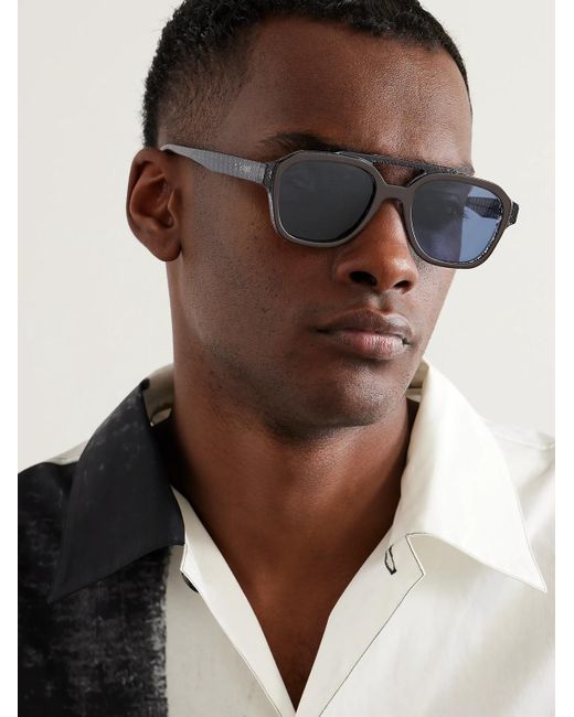 Fendi Aviator Style Acetate Sunglasses in Blue for Men Lyst UK