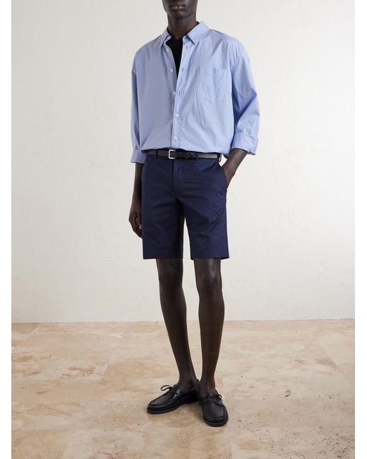 Slowear Blue Slim-Fit Cotton-Blend Gabardine Chino Shorts for men