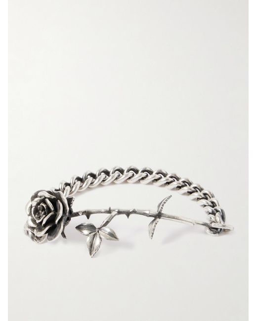 Enfants Riches Deprimes Metallic Sterling Silver Rose Bracelet for men