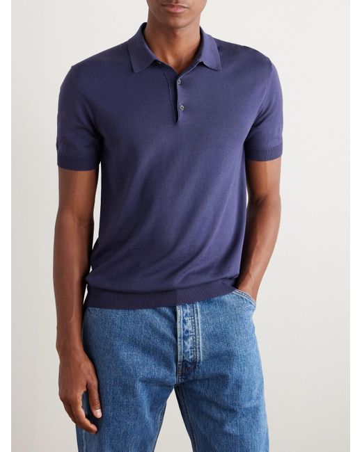 Baracuta Blue Cotton Polo Shirt for men