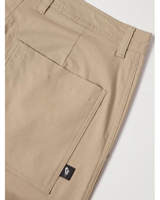 Nike Natural Club Straight-leg Logo-embroidered Cotton-blend Ripstop Cargo Trousers for men