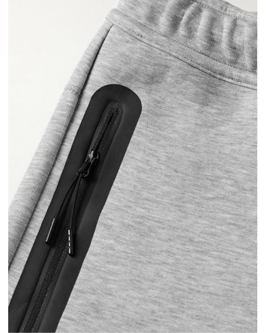 Nike Gerade geschnittene Shorts aus "Tech Fleece"-Material aus einer Baumwollmischung mit Kordelzugbund und Logoprint in Gray für Herren