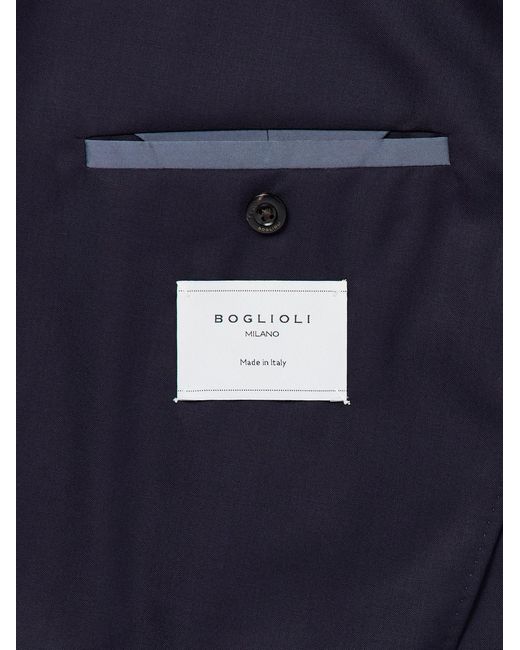 Boglioli Blue Virgin Wool Suit Jacket for men