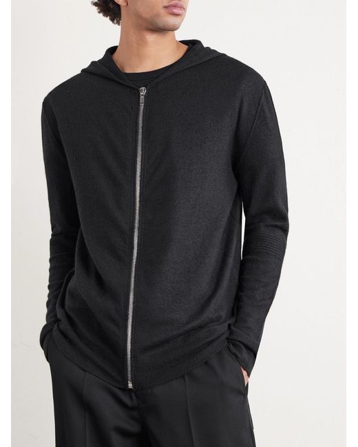 Rick Owens Blue Boiled-cashmere Zip-up Hoodie for men