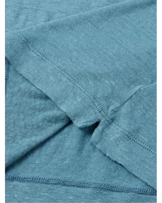 T-shirt in lino stretch Zanone di Incotex in Blue da Uomo