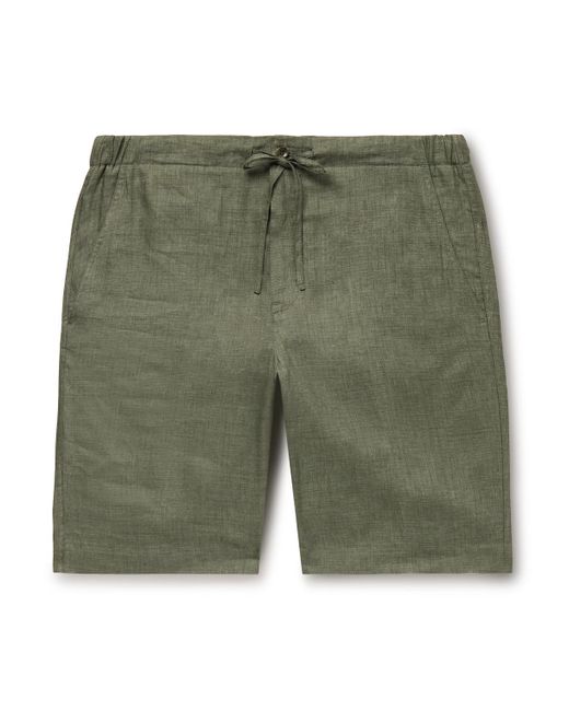 Loro Piana Green Straight-leg Linen Drawstring Bermuda Shorts for men