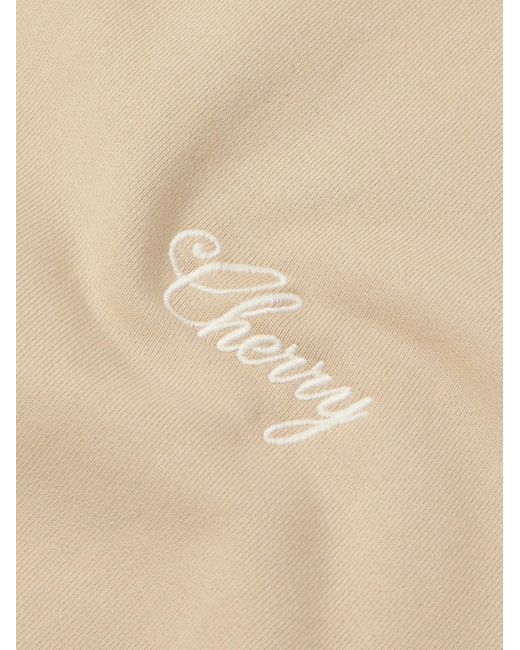 CHERRY LA Natural Logo-embroidered Cotton-jersey Sweater for men