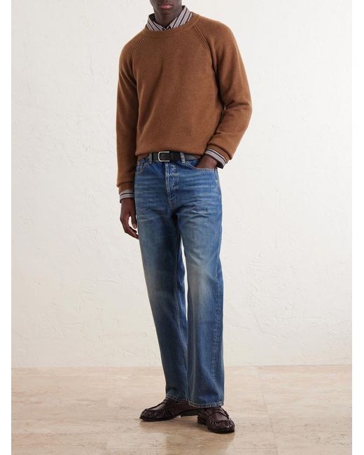 Saint Laurent Brown Cashmere Sweater for men