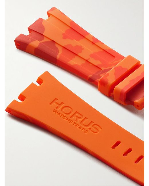 HORUS WATCH STRAPS Red Tang 42Mm Camouflage-Print Rubber Watch Strap for men