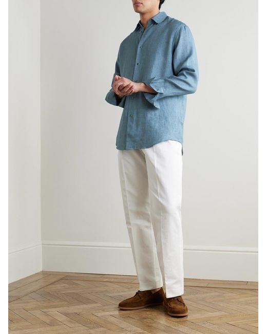 Paul Smith Blue Linen Shirt for men